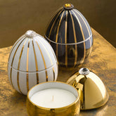 Ladenac Bois De Roussie Candle Black Gold Stripes in Ceramic